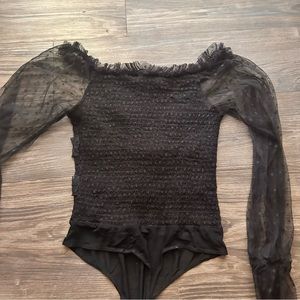 Black mesh bodysuit